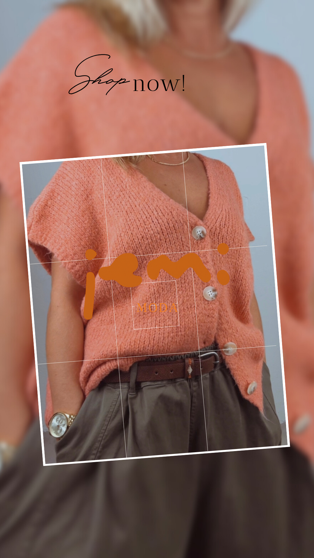 Strickweste Oversize rosegold