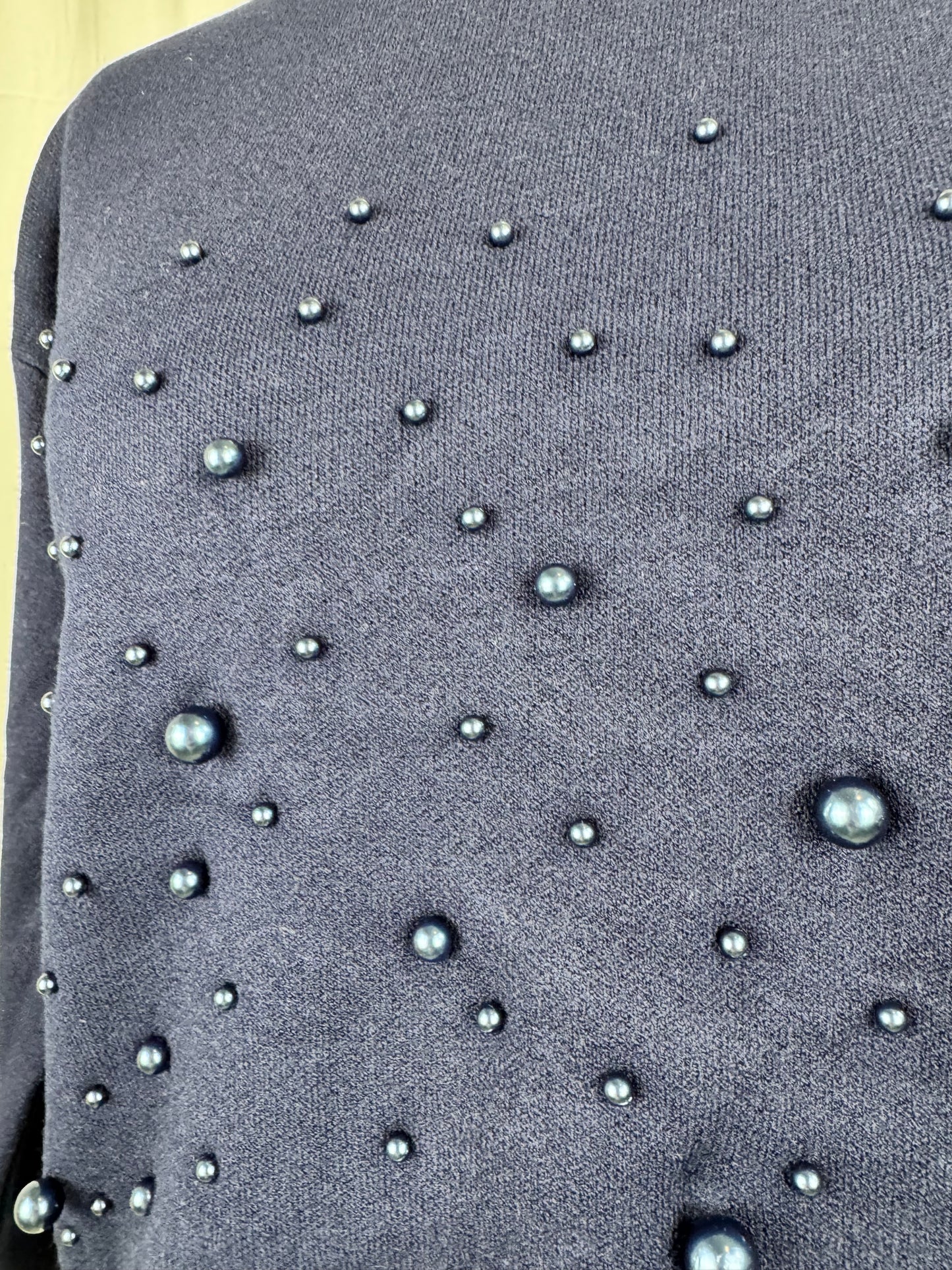 Perlenoberteil Premium marineblau