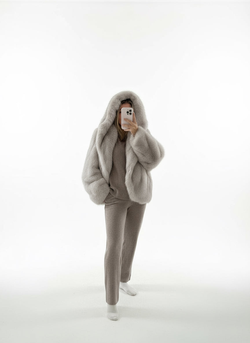 Strickpullover & Hose taupe