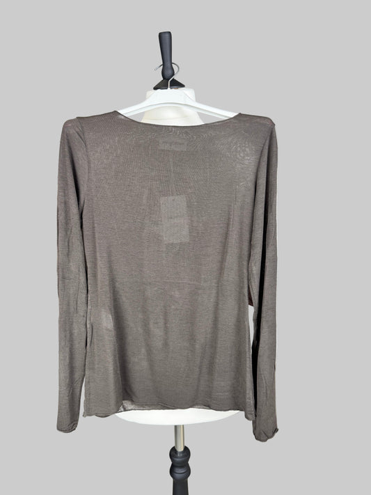 Cashmere Blend Basic Langarm braun