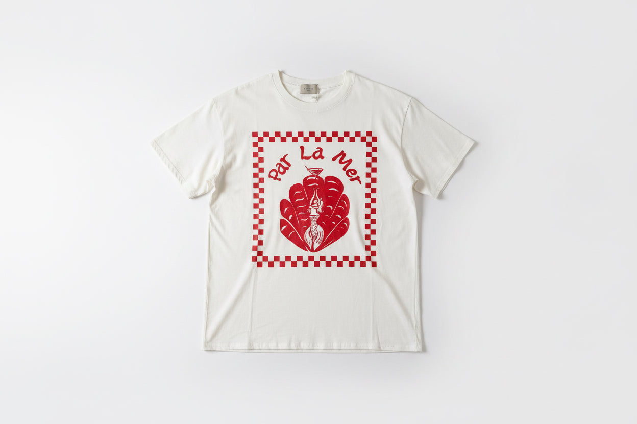 T-Shirt mit Meerjungfrau rot weiß