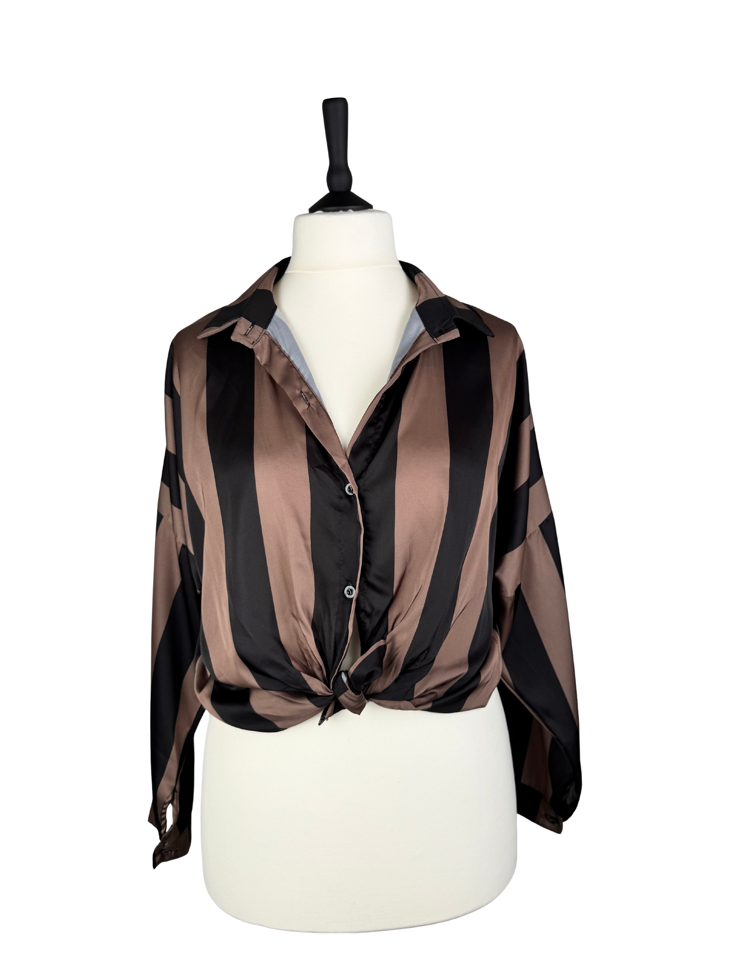 Bluse Satin Streifen