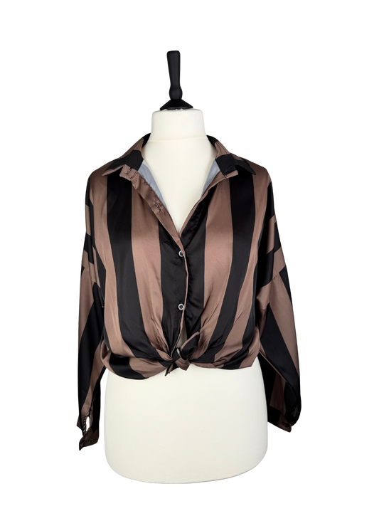 Bluse Satin Streifen