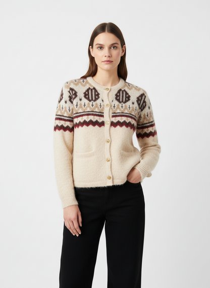 Cardigan mit Norwegermuster
