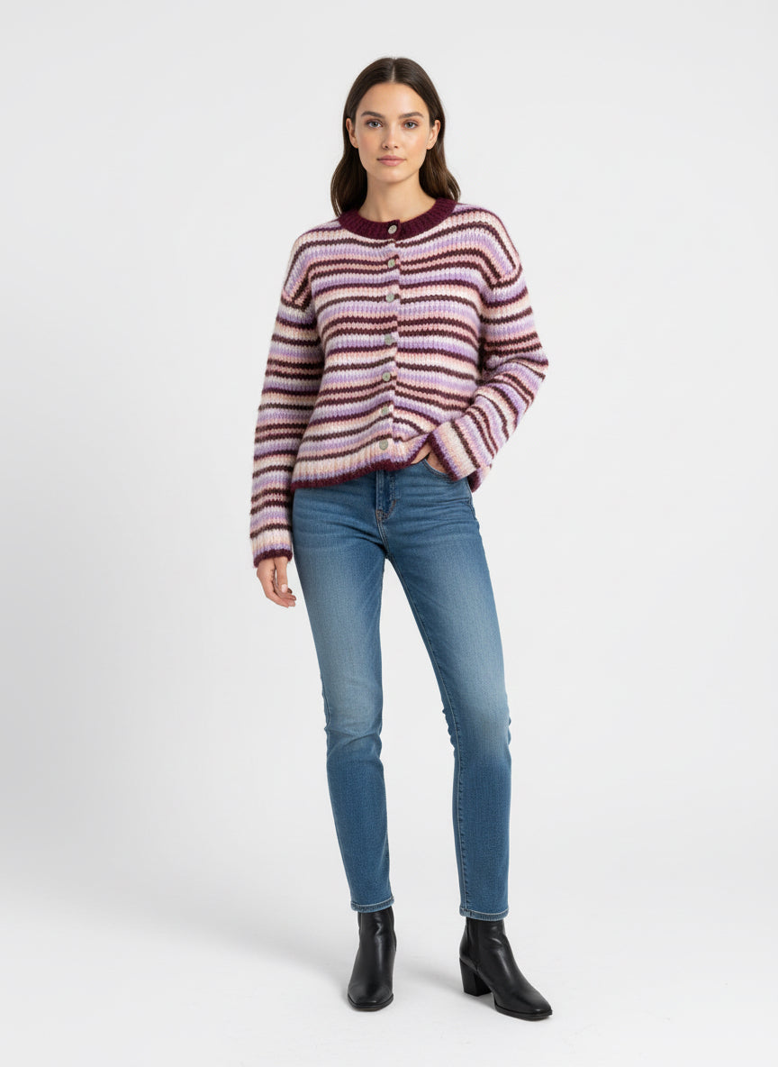 Cardigan mit kleinen Streifen