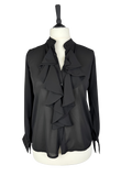 Volant Bluse schwarz