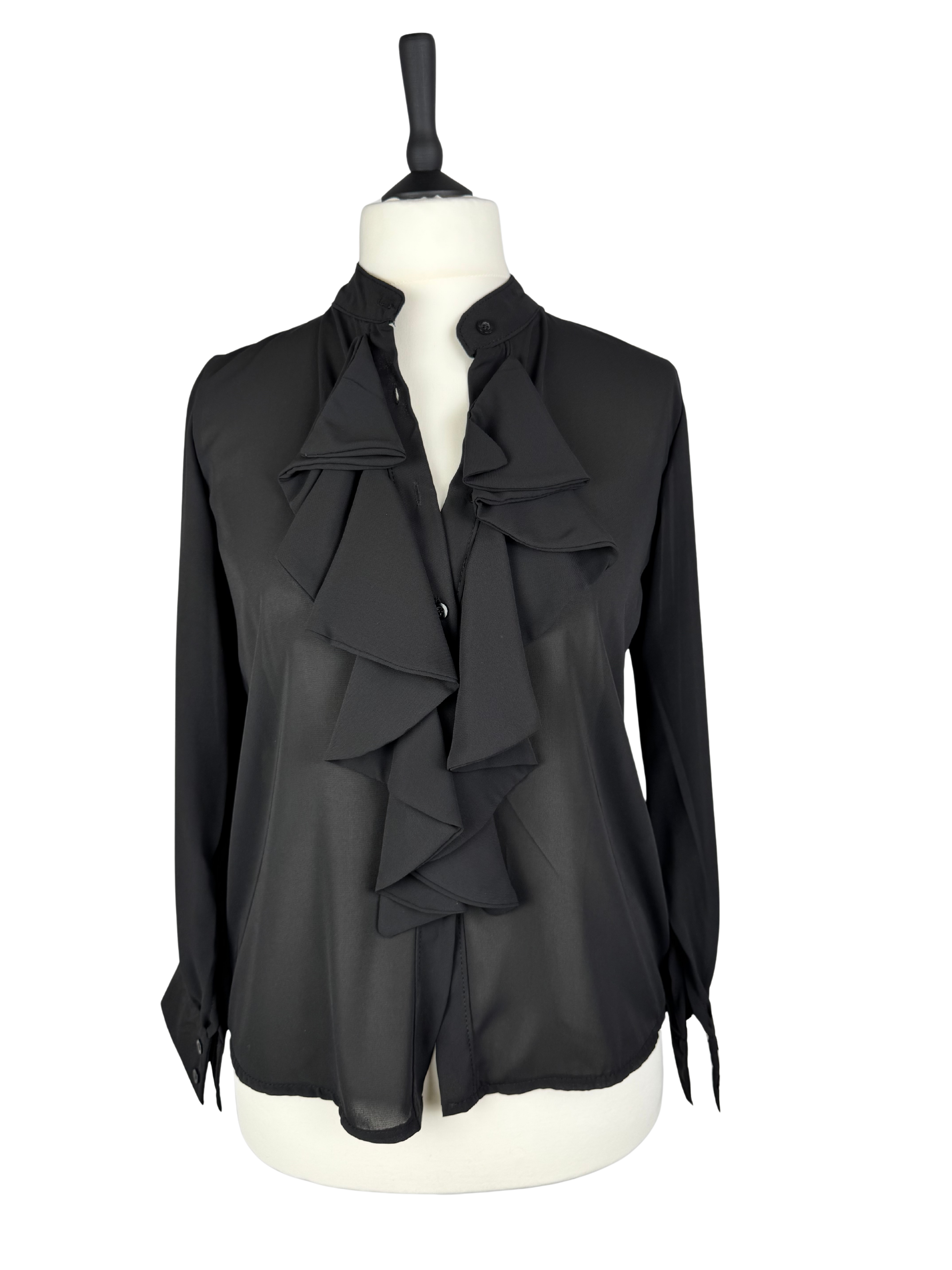 Volant Bluse schwarz