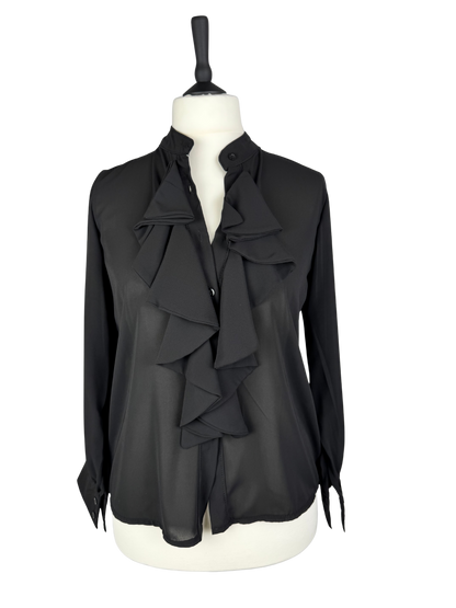 Volant Bluse schwarz