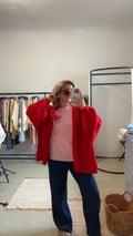 Strickjacke Oversize rot