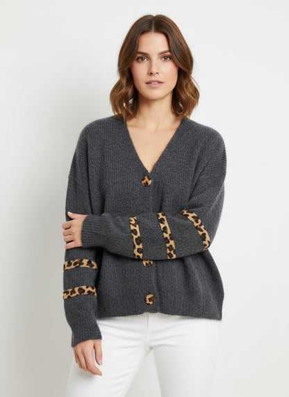 Cardigan mit Leo-Streifen