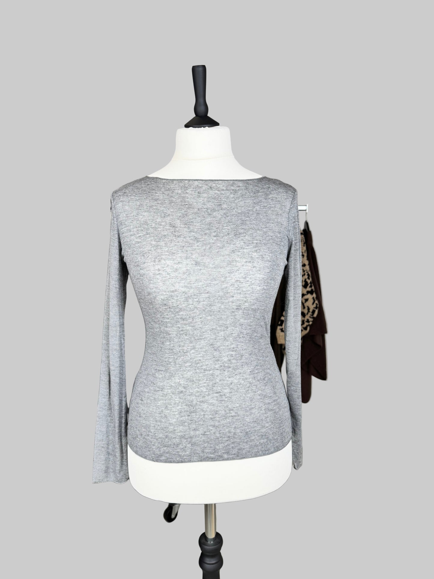 Cashmere Blend Basic Langarm Lovely grau