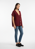 Strickweste Oversize bordeaux