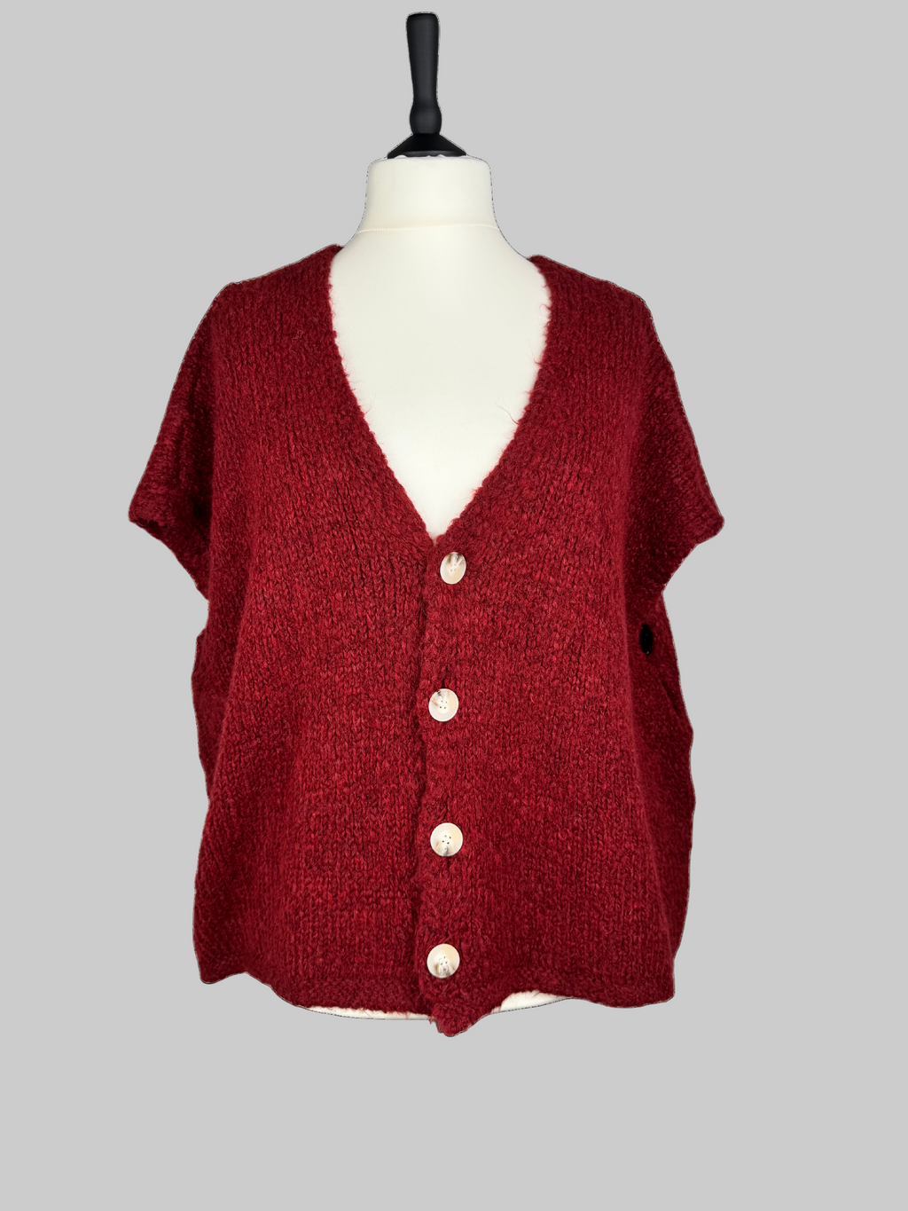 Strickweste Oversize bordeaux