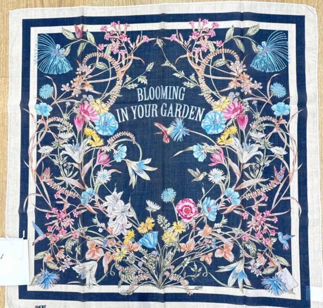 Tuch Blooming blau