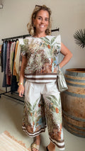 Bluse mit Muster creme
