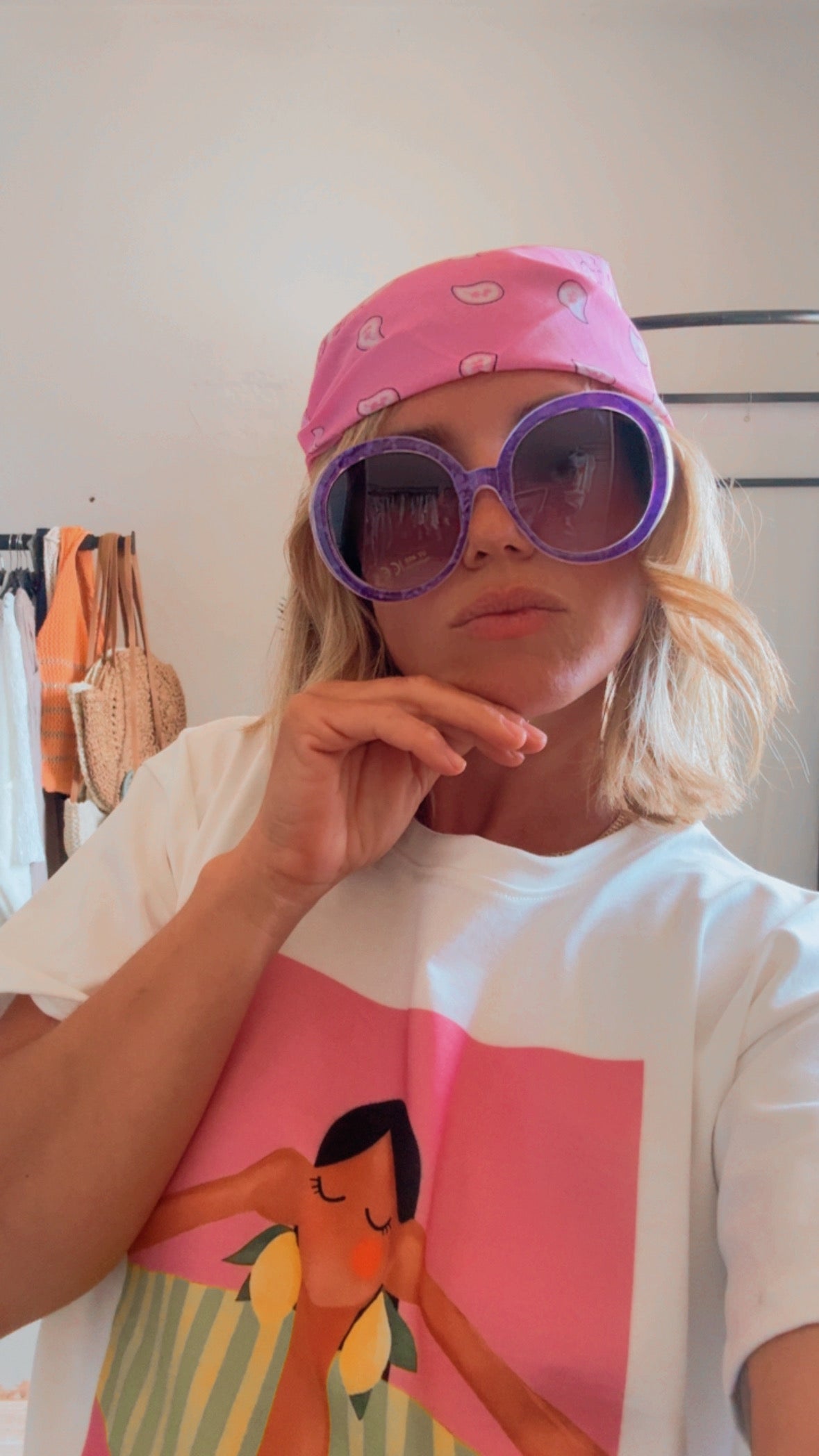 Sonnenbrille Groß und Rund lila