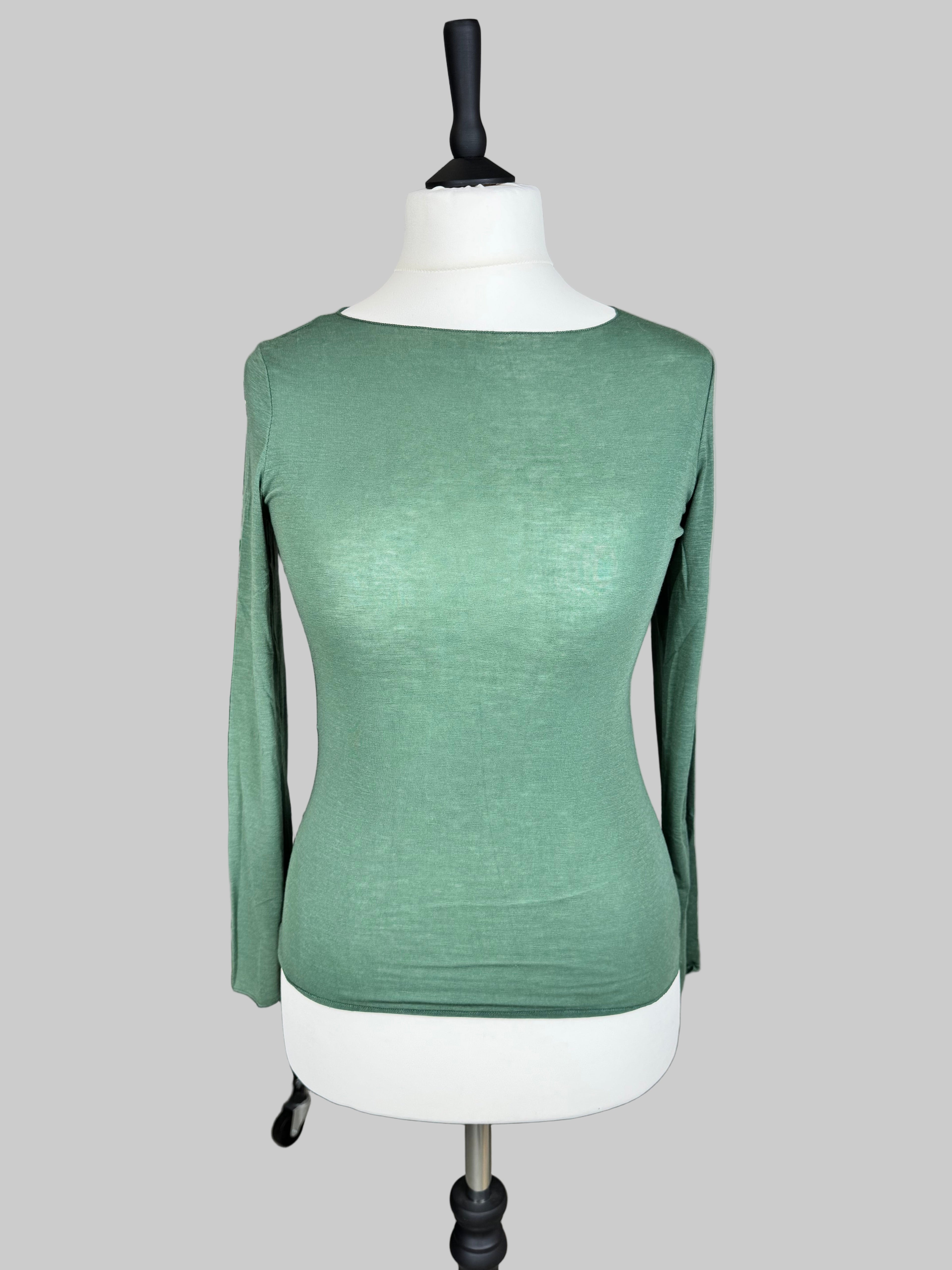 Cashmere Blend Basic Langarm Lovely grün