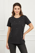 T-Shirt mit Strass Blumen
