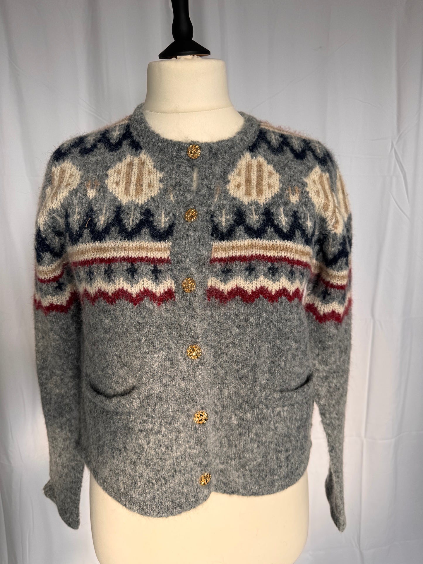 Cardigan mit Norwegermuster