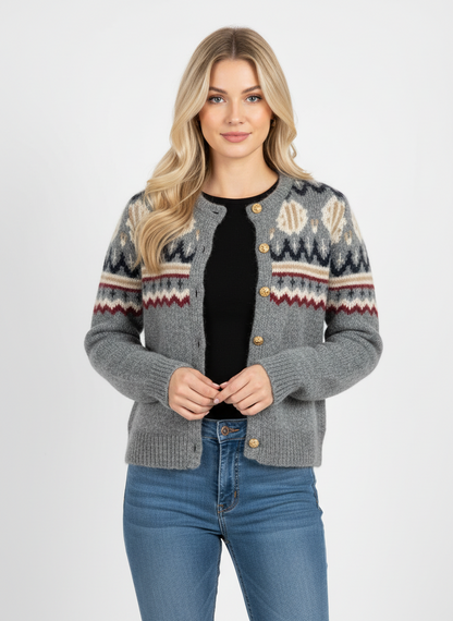 Cardigan mit Norwegermuster