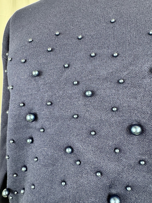 Perlenoberteil Premium marineblau