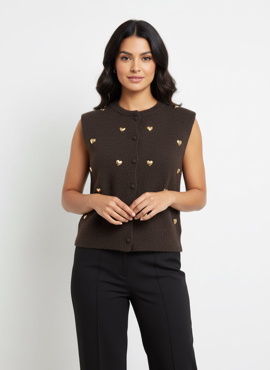 Strickweste mit Herzen