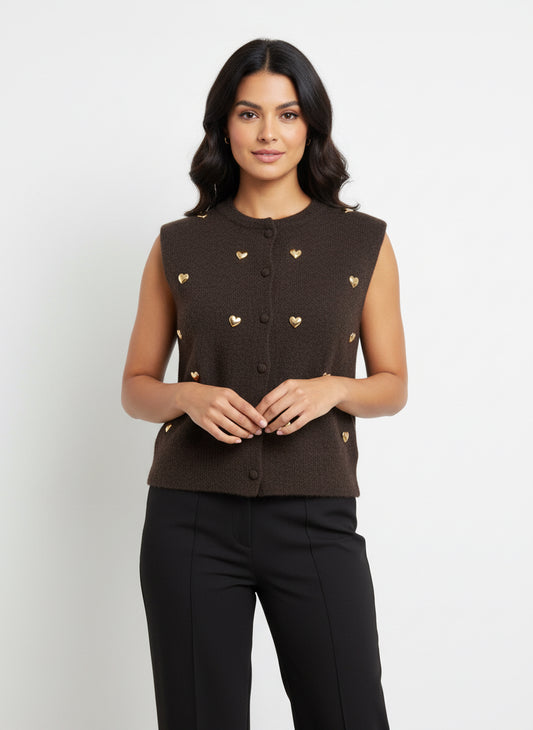 Strickweste mit Herzen