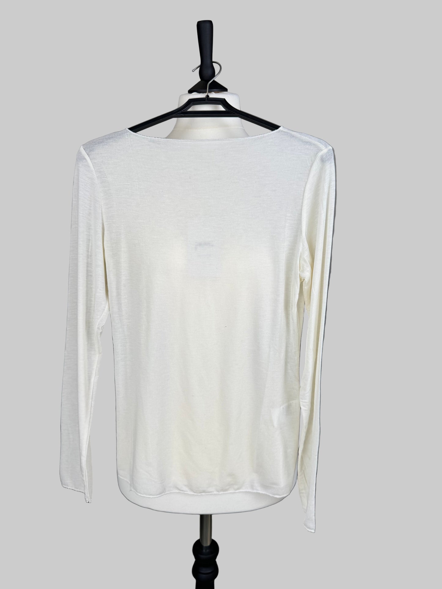 Cashmere Blend Basic Langarm Lovely weiss