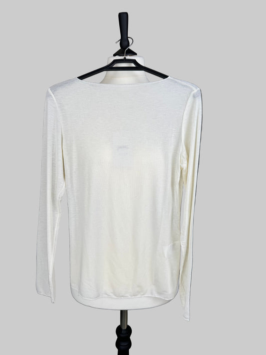 Cashmere Blend Basic Langarm Lovely weiss