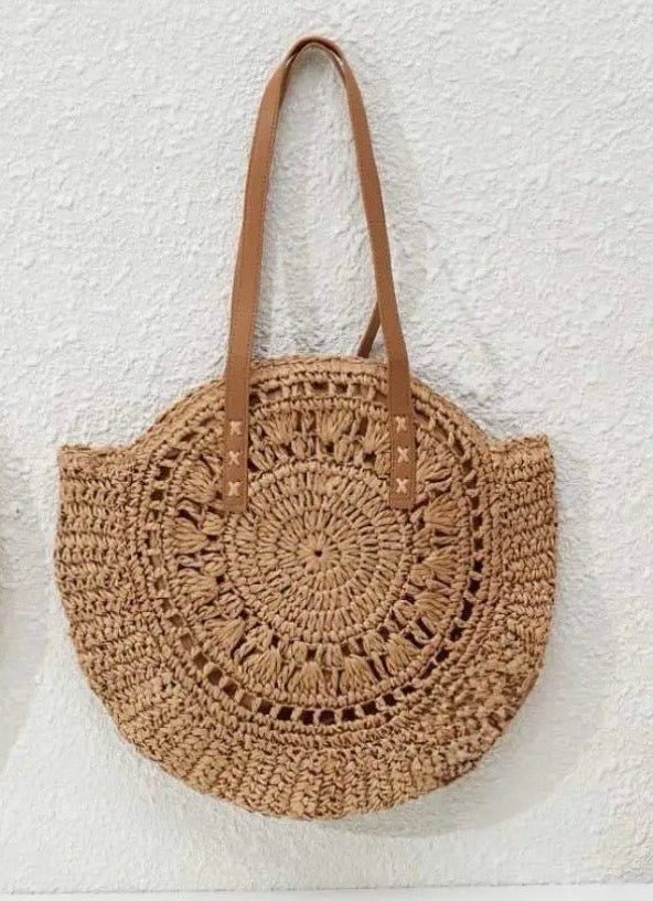 Tasche Beach Rund hellbraun
