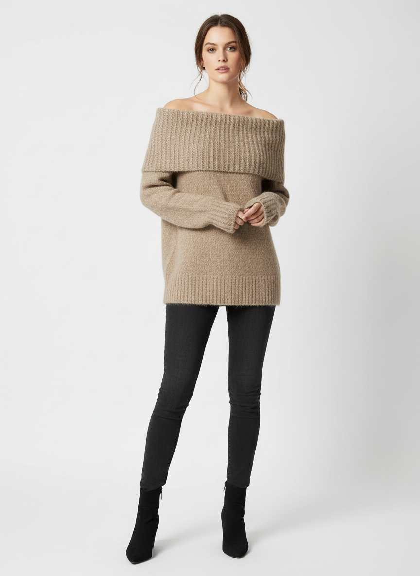 Strickpullover Schulterfrei