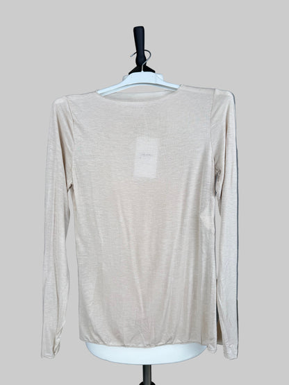 Cashmere Blend Basic Langarm Lovely beige