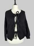 Strick Cardigan Schleifi schwarz