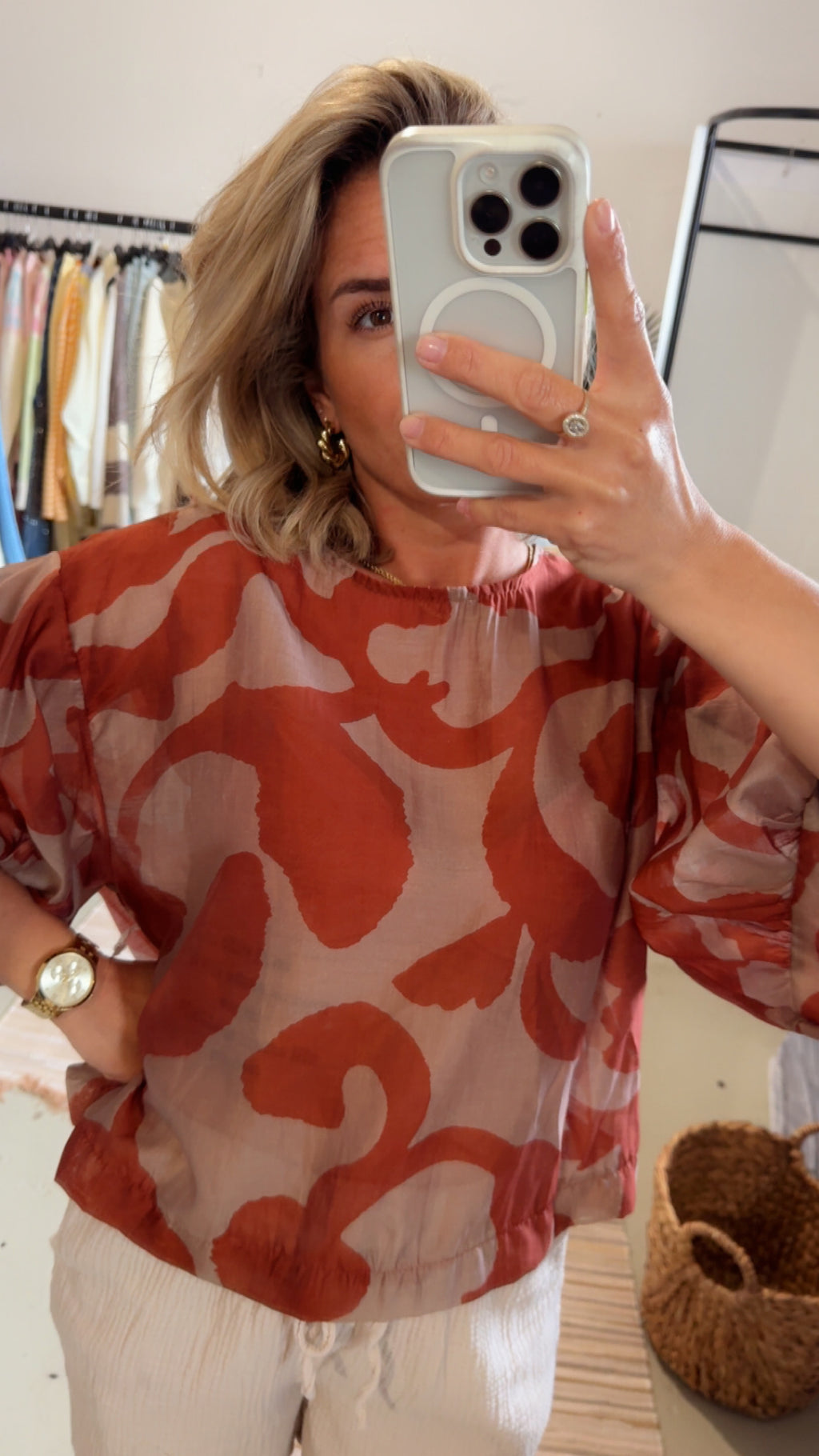 Bluse Rose Rost