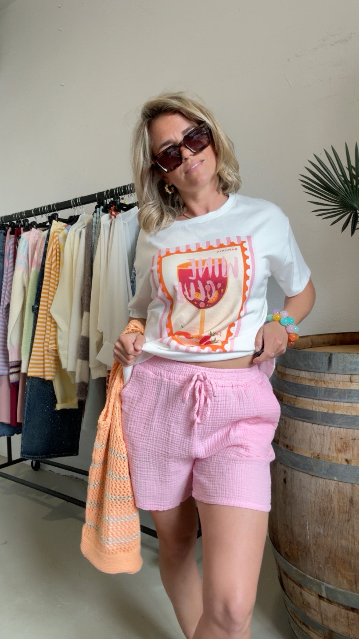 Musselin Shorts rosa