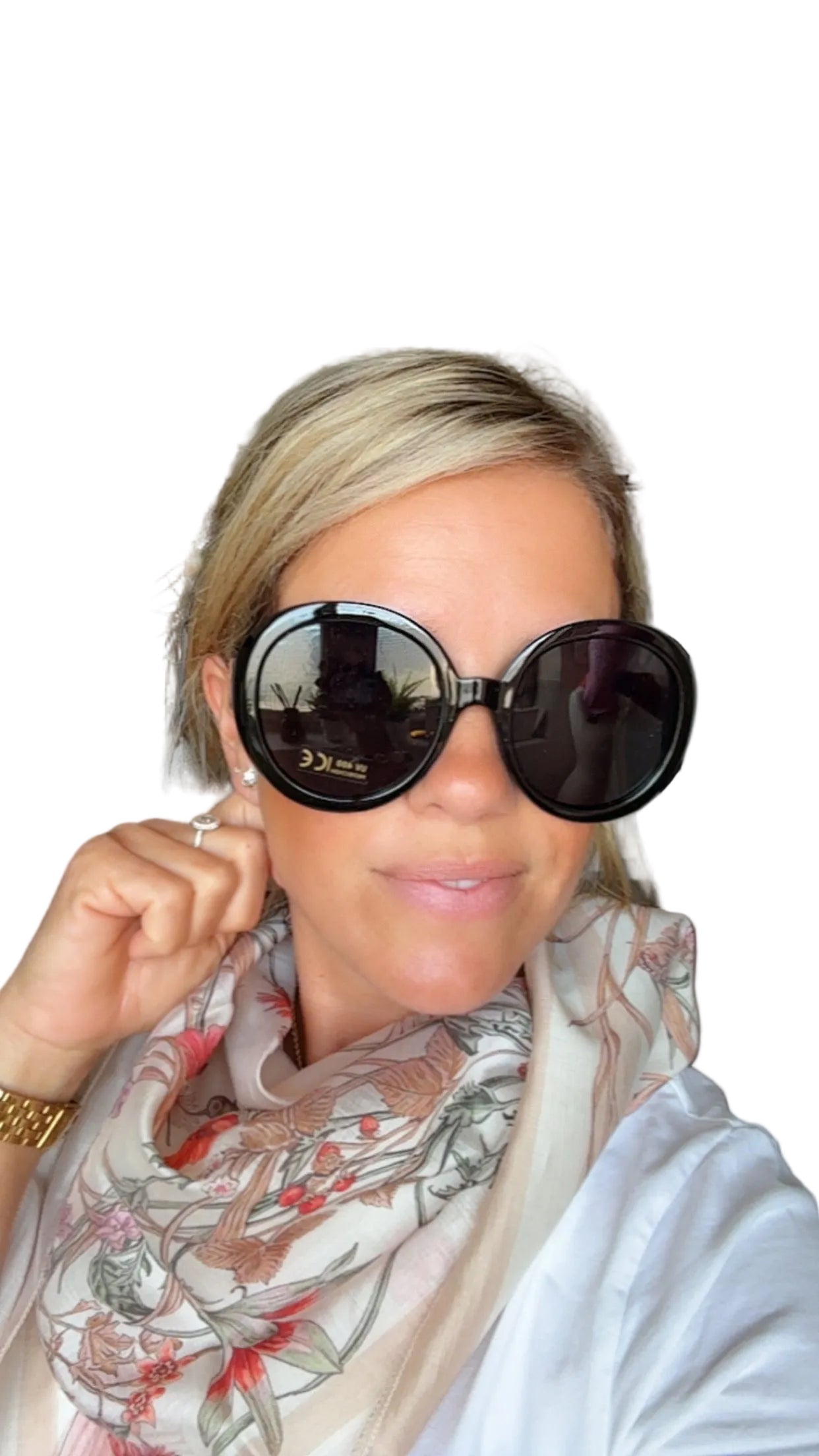 Sonnenbrille Groß und Rund schwarz