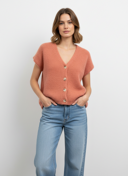 Strickweste Oversize rosegold