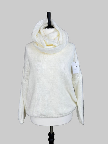 Strickpullover Maximiliane mit Schal Creme