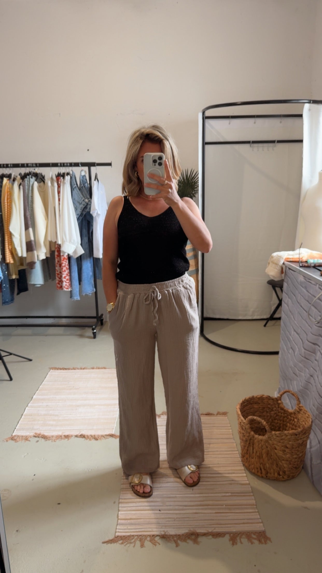 Strick top schwarz