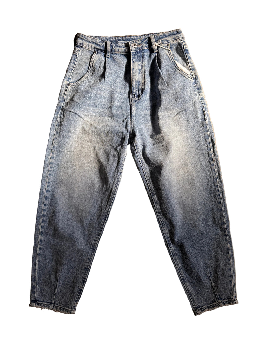 Cropped Jeans mit Waschung