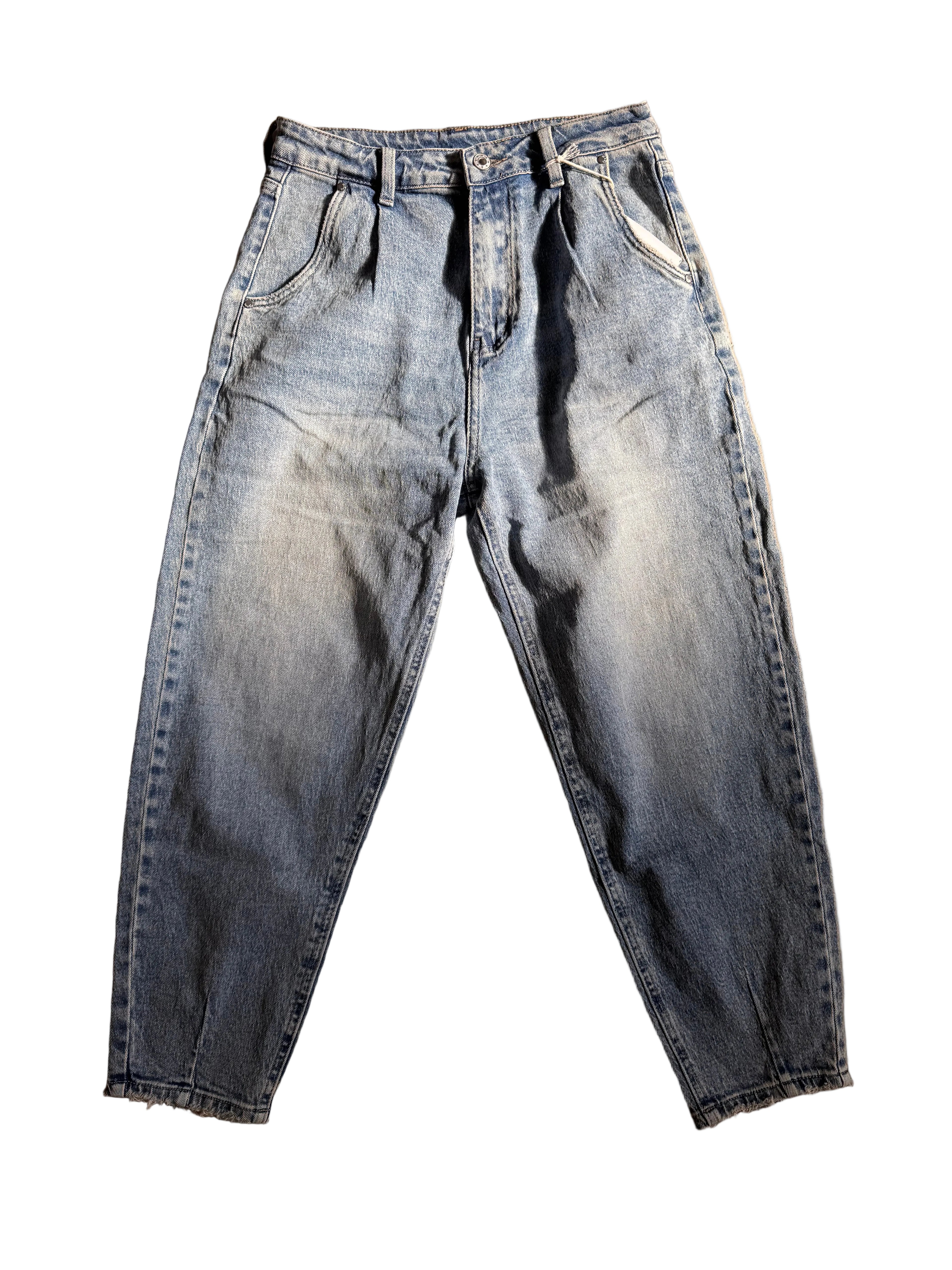 Cropped Jeans mit Waschung