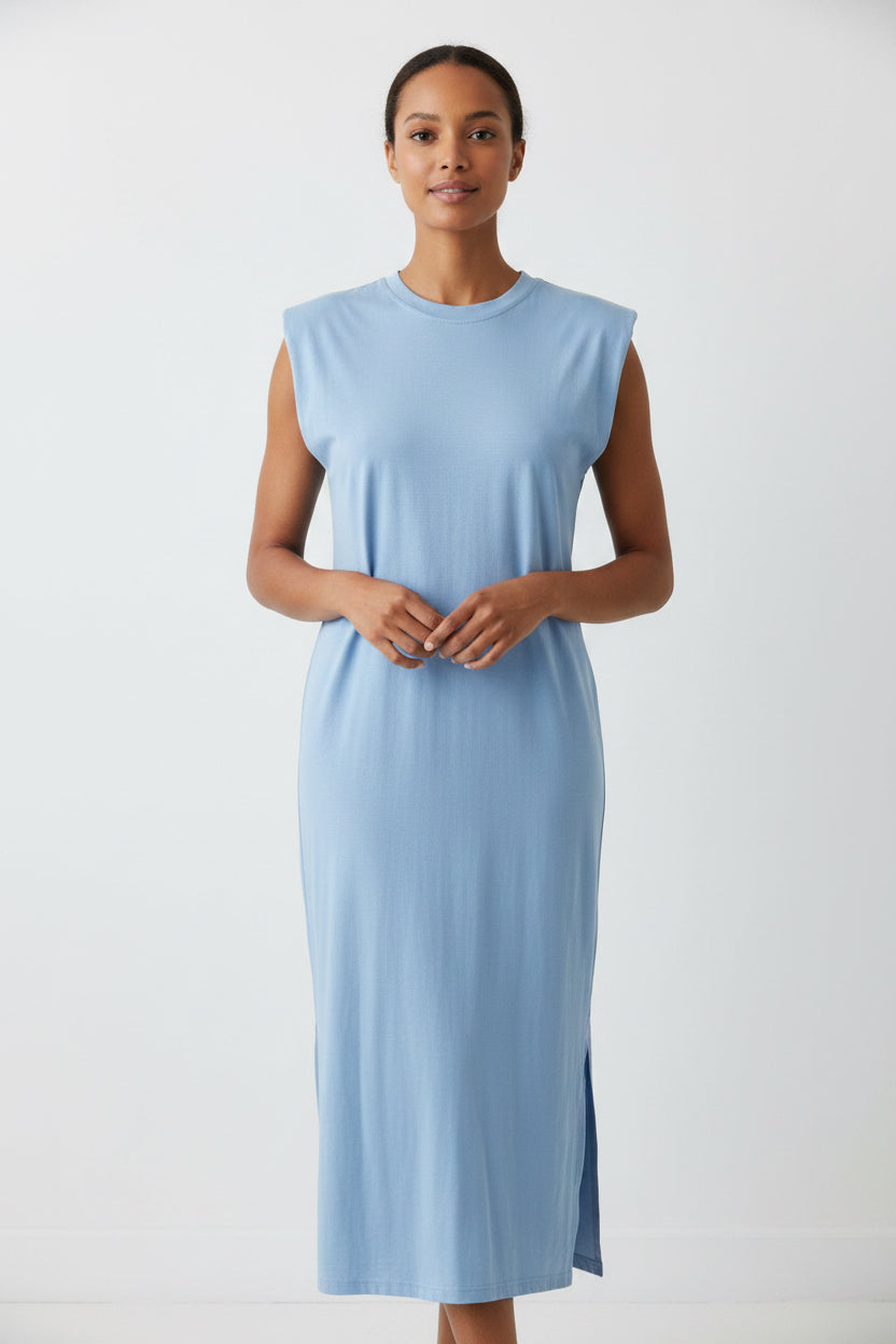 T-Shirt-Kleid hellblau