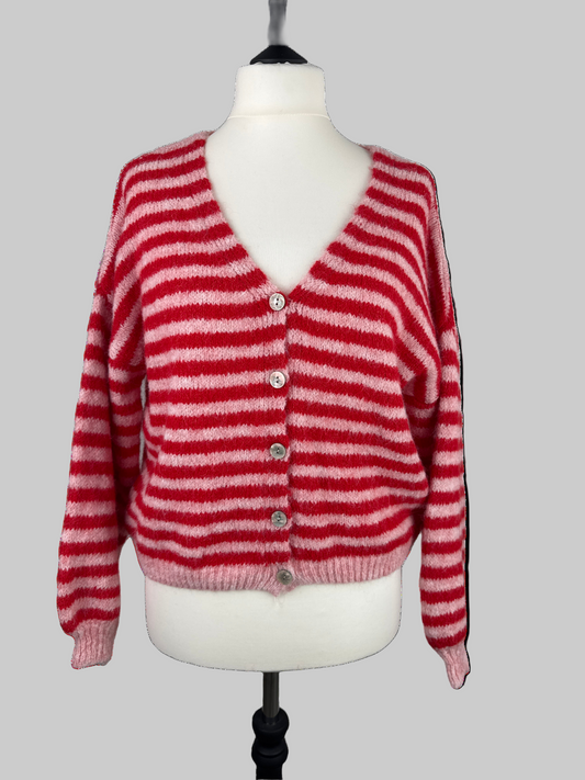 Cardigan Stripes Mini rosa rot
