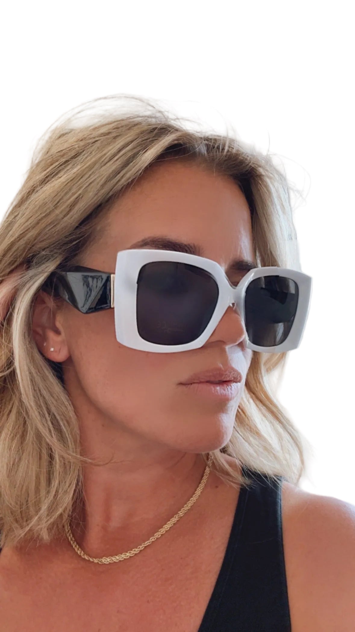 Sonnebrille Diva weiß schwarz