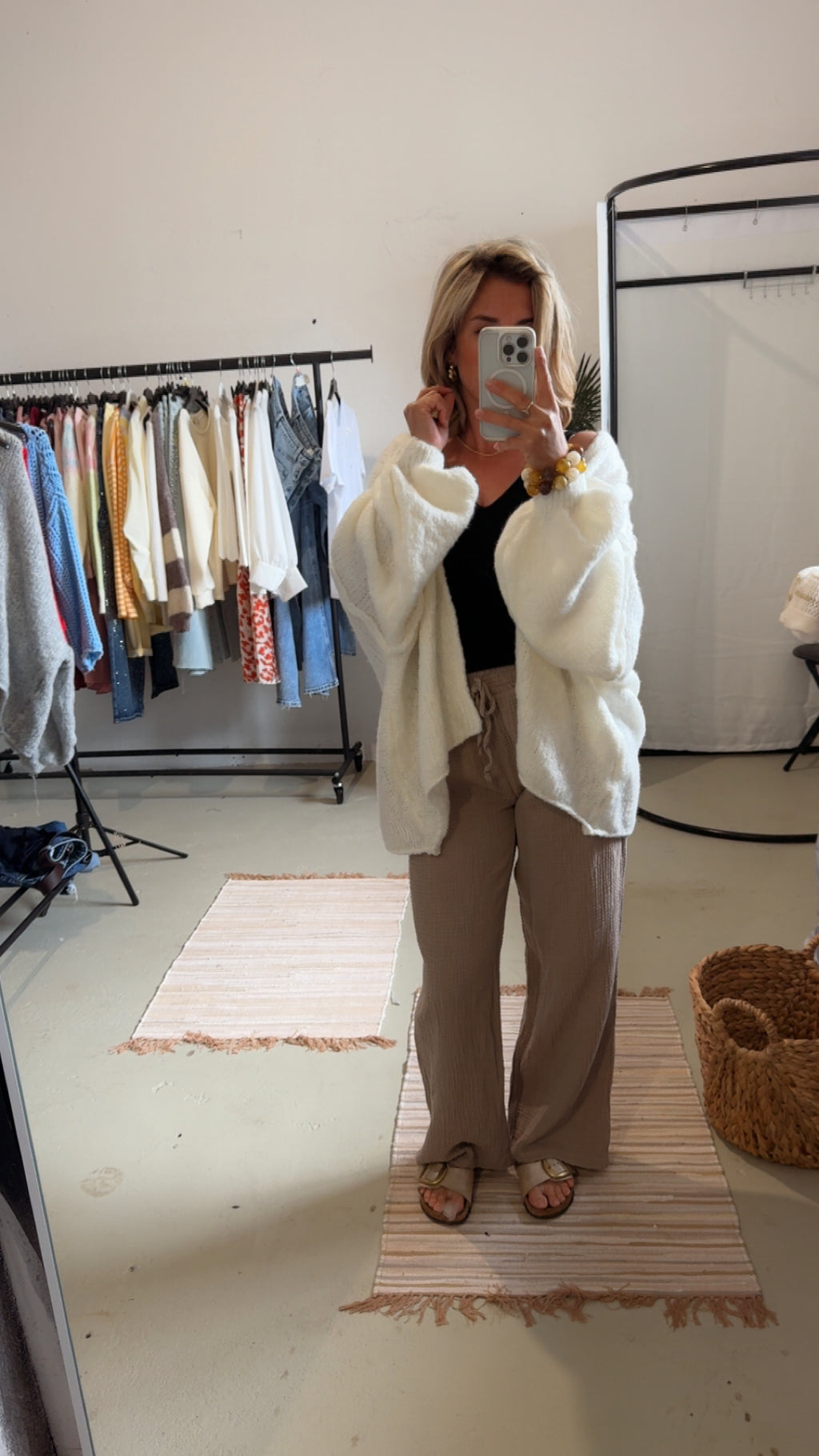Musselin Hose taupe