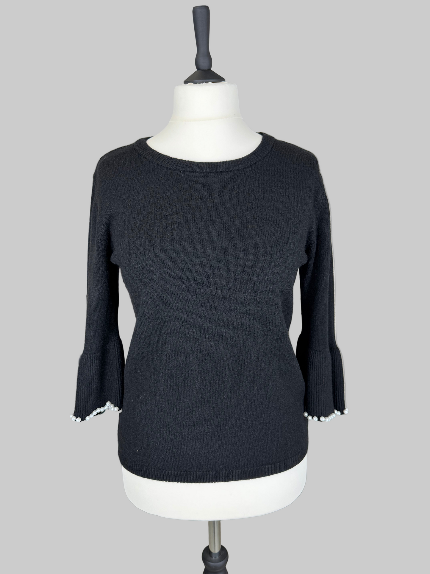 Perlen Schlagoberteil schwarz