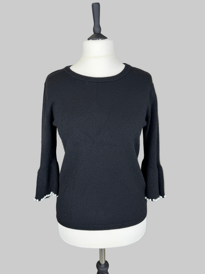 Perlen Schlagoberteil schwarz