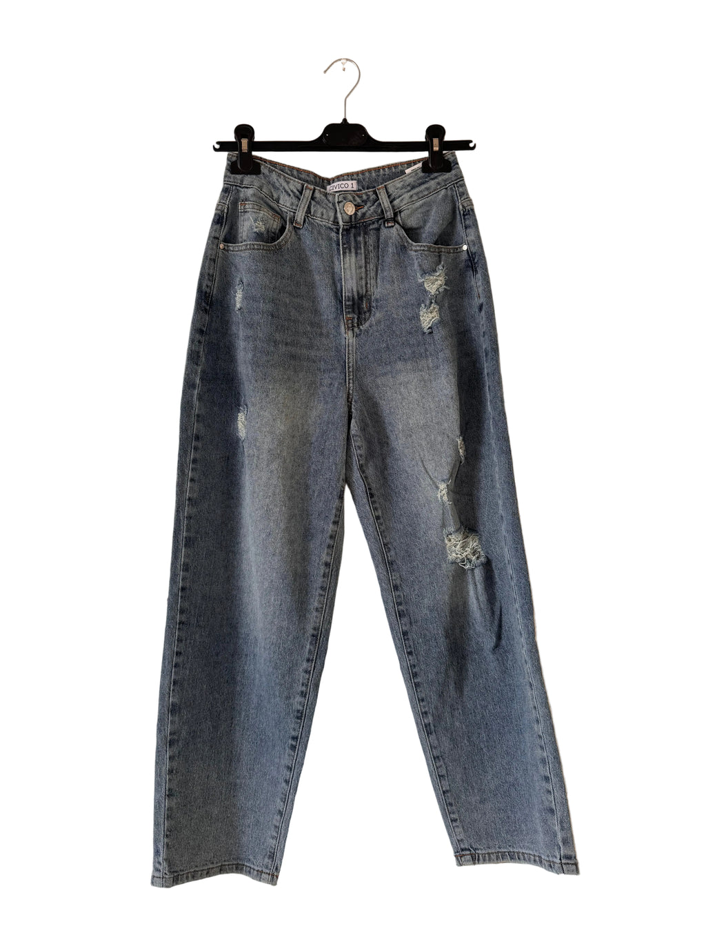 Boyfriend cropped Jeans blau