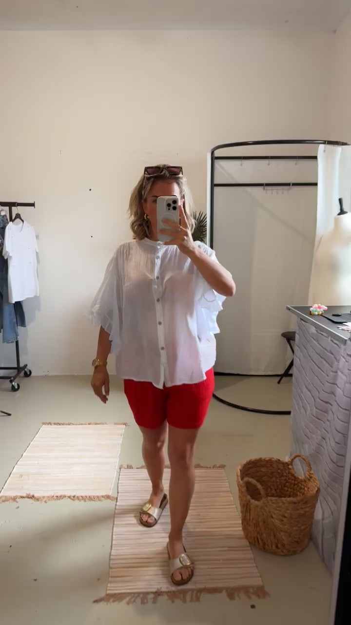 Musselin Shorts rot